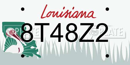 8T48Z2 Louisiana License Plate