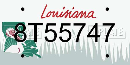 8T55747 Louisiana License Plate