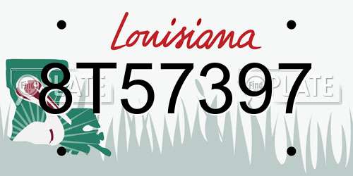 8T57397 Louisiana License Plate