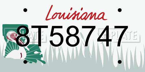 8T58747 Louisiana License Plate