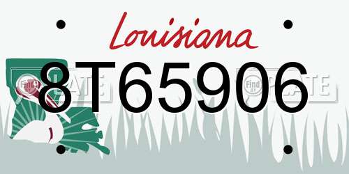 8T65906 Louisiana License Plate