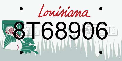 8T68906 Louisiana License Plate