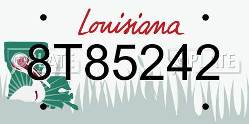8T85242 Louisiana License Plate