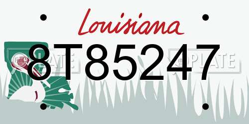 8T85247 Louisiana License Plate