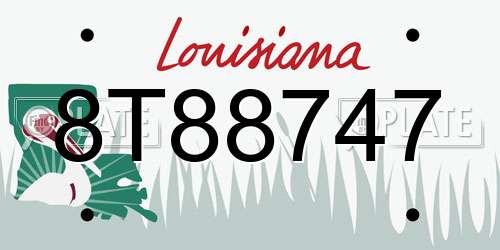 8T88747 Louisiana License Plate