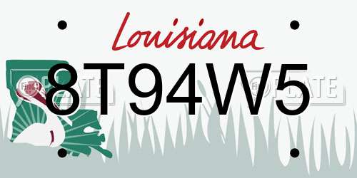 8T94W5 Louisiana License Plate