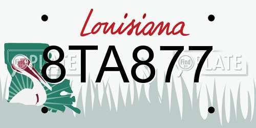 8TA877 Louisiana License Plate