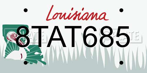 8TAT685 Louisiana License Plate