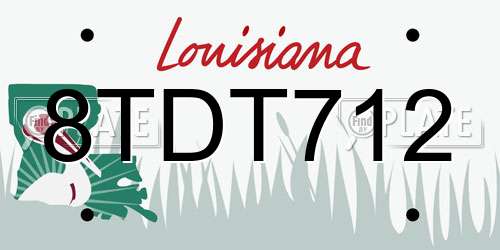 8TDT712 Louisiana License Plate