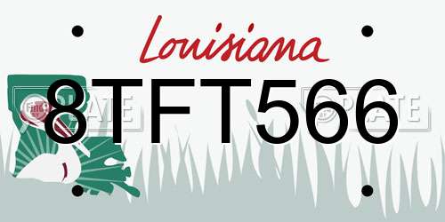 8TFT566 Louisiana License Plate