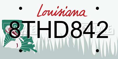 8THD842 Louisiana License Plate