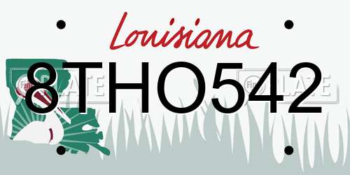 8THO542 Louisiana License Plate