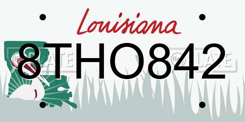 8THO842 Louisiana License Plate