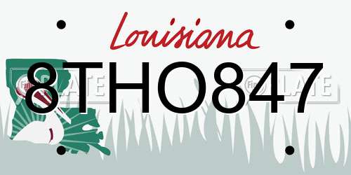 8THO847 Louisiana License Plate
