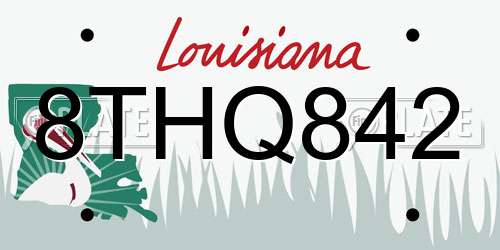 8THQ842 Louisiana License Plate