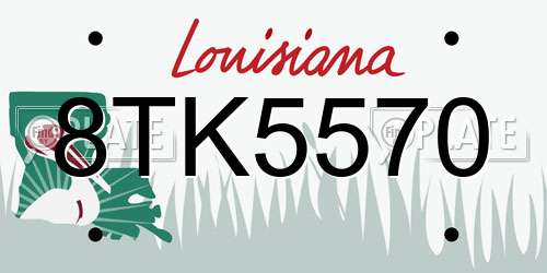 8TK5570 Louisiana License Plate