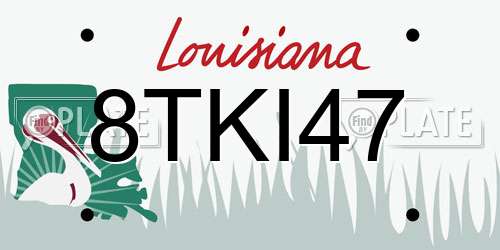 8TKI47 Louisiana License Plate
