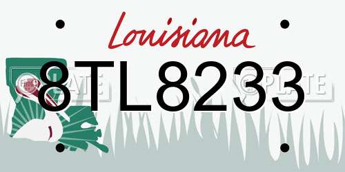 8TL8233 Louisiana License Plate