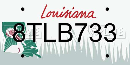 8TLB733 Louisiana License Plate