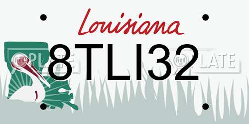 8TLI32 Louisiana License Plate