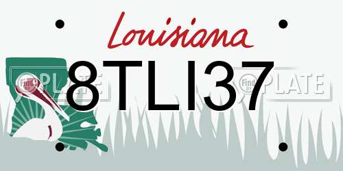 8TLI37 Louisiana License Plate