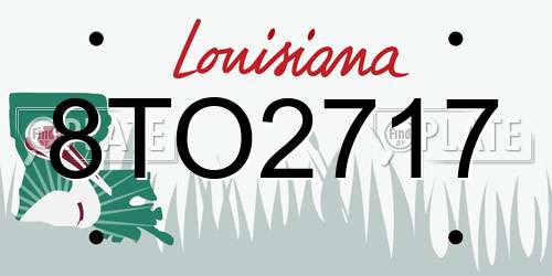 8TO2717 Louisiana License Plate