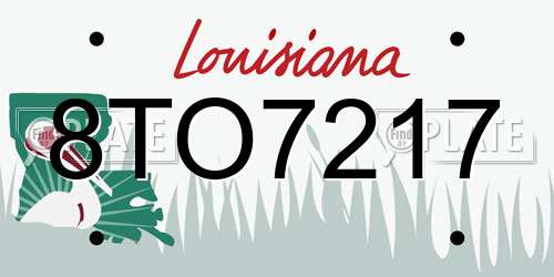 8TO7217 Louisiana License Plate