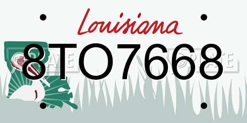 8TO7668 Louisiana License Plate