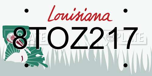 8TOZ217 Louisiana License Plate