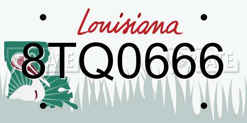 8TQ0666 Louisiana License Plate