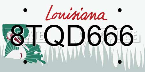 8TQD666 Louisiana License Plate