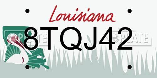 8TQJ42 Louisiana License Plate