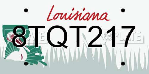 8TQT217 Louisiana License Plate