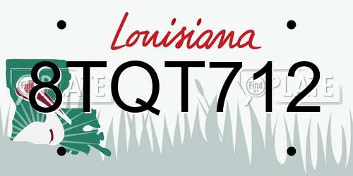 8TQT712 Louisiana License Plate