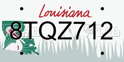 8TQZ712 Louisiana License Plate