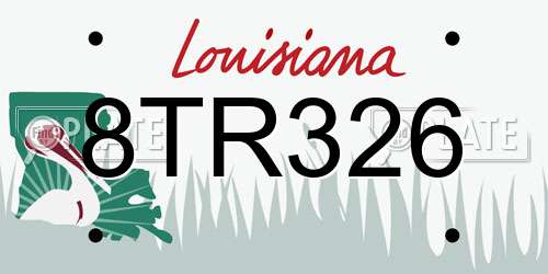 8TR326 Louisiana License Plate