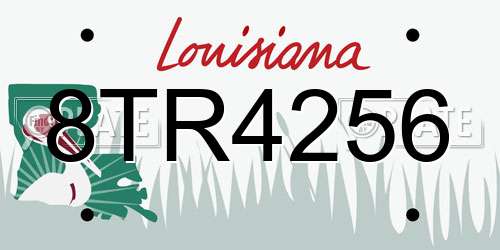 8TR4256 Louisiana License Plate