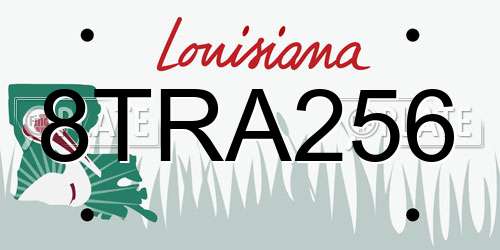 8TRA256 Louisiana License Plate