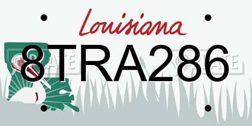 8TRA286 Louisiana License Plate