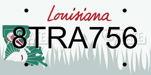8TRA756 Louisiana License Plate