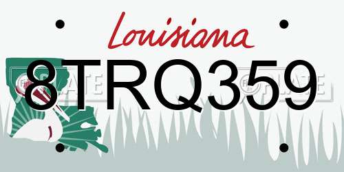 8TRQ359 Louisiana License Plate