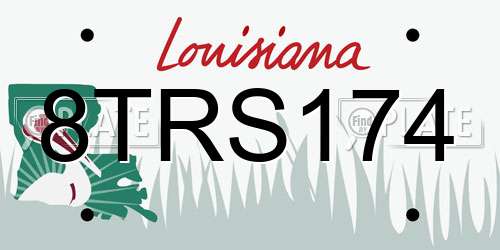8TRS174 Louisiana License Plate