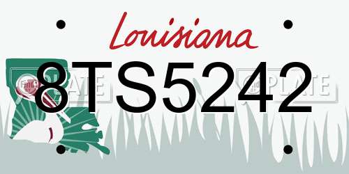 8TS5242 Louisiana License Plate