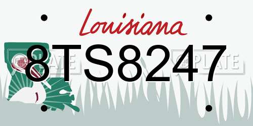 8TS8247 Louisiana License Plate