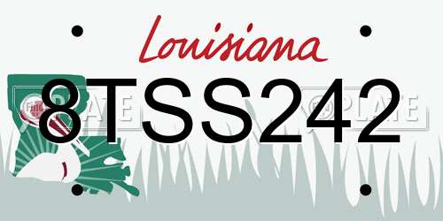 8TSS242 Louisiana License Plate