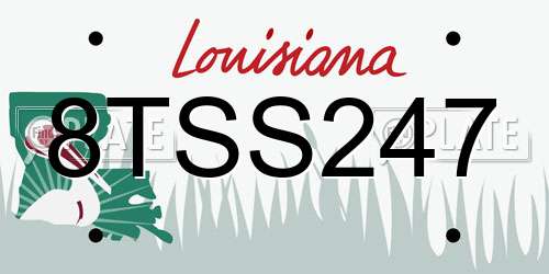 8TSS247 Louisiana License Plate