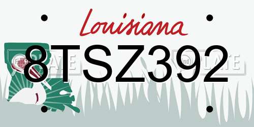 8TSZ392 Louisiana License Plate