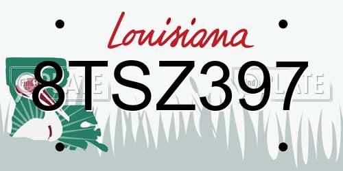 8TSZ397 Louisiana License Plate