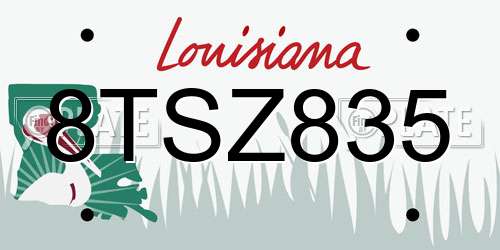 8TSZ835 Louisiana License Plate