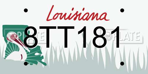 8TT181 Louisiana License Plate